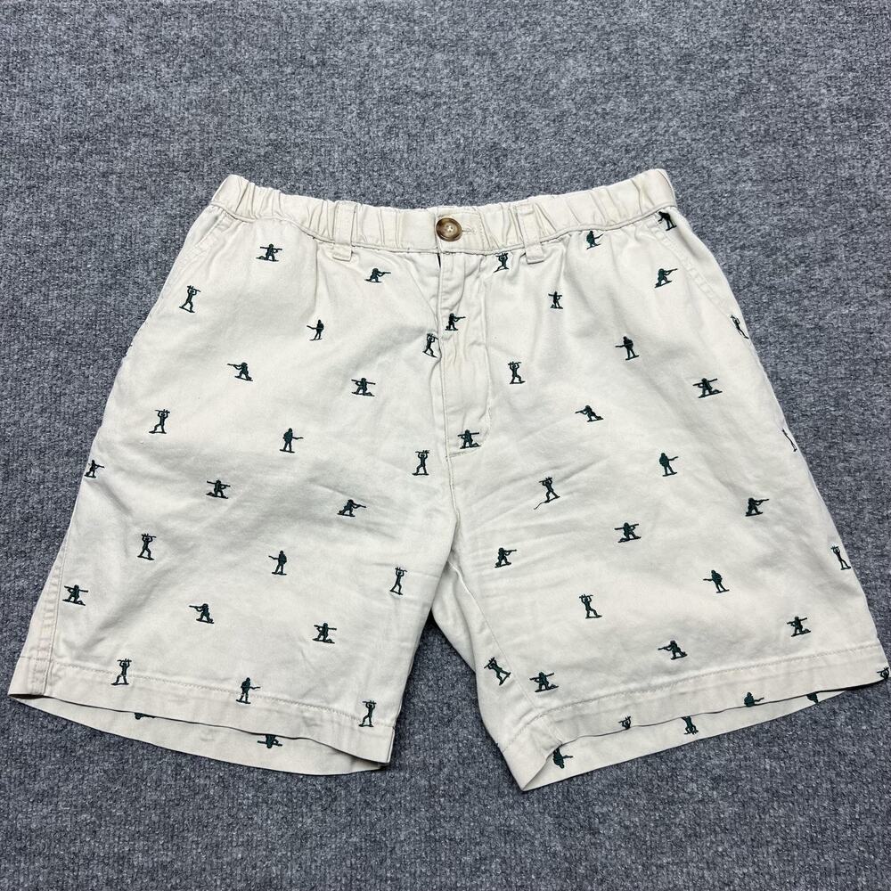 Chubbies Army Men Shorts Mens M Beige Chino Army Men Embroidered 7 Inch Inseam